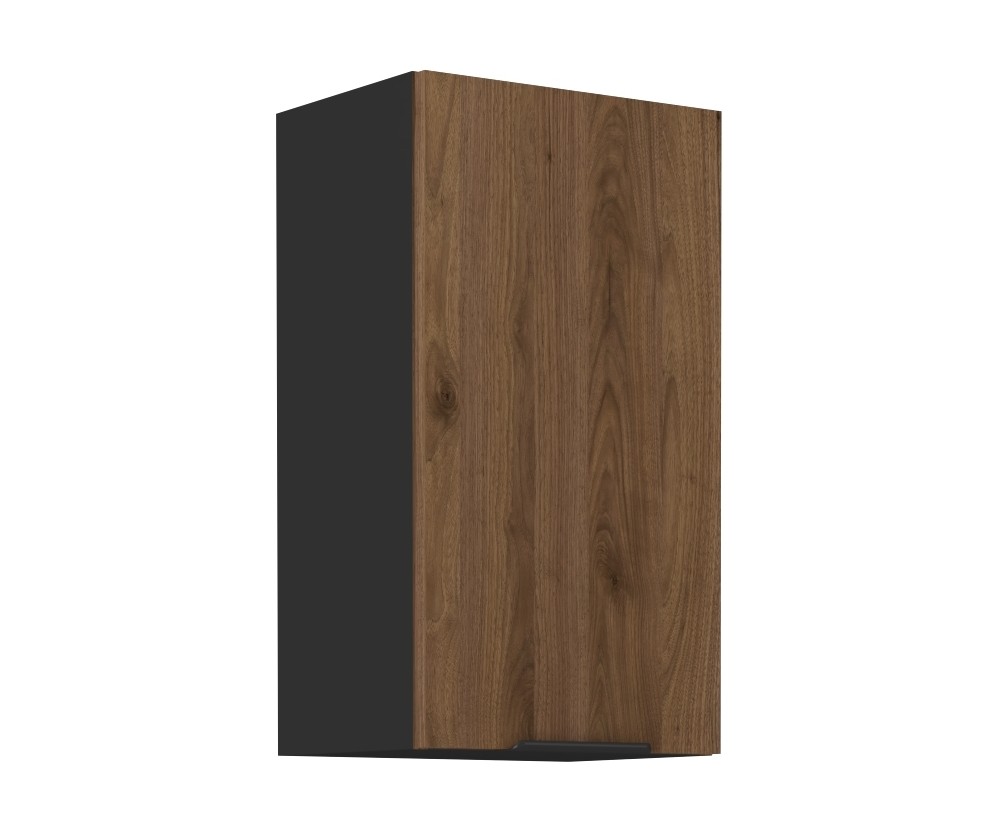 VELO 40 G-72 1F Küchenhängeschrank, schwarz matt / Nussbaum Okapi