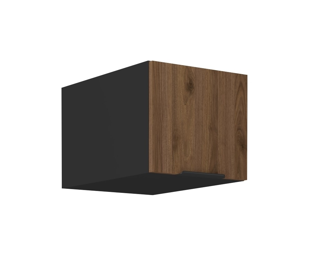 VELO 40 NAGU-36 1F Küchenhängeschrank, schwarz matt / Nussbaum Okapi