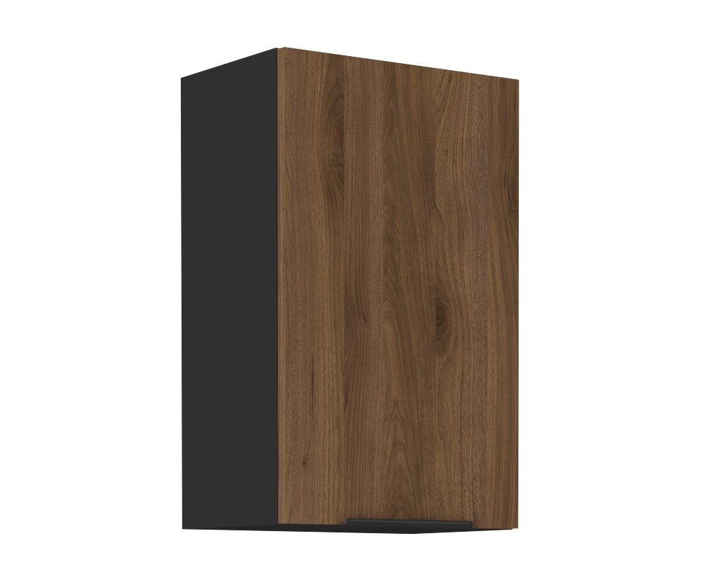 VELO 45 G-72 1F Küchenhängeschrank, schwarz matt / Nussbaum Okapi