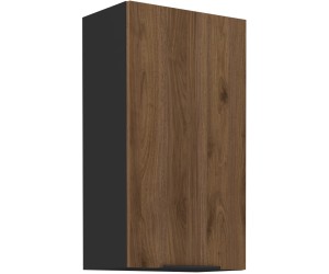 VELO 45 G-90 1F Küchenhängeschrank, schwarz matt / Nussbaum Okapi