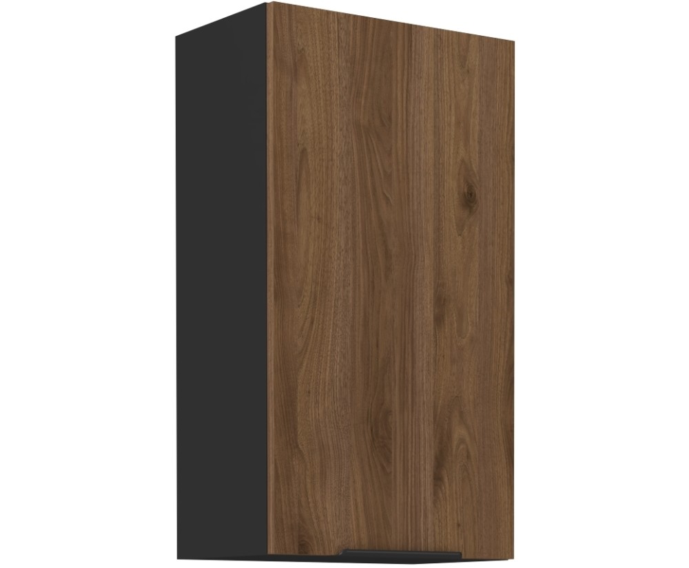 VELO 45 G-90 1F Küchenhängeschrank, schwarz matt / Nussbaum Okapi