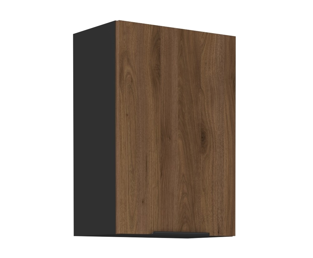 VELO 50 G-72 1F Küchenhängeschrank, schwarz matt / Nussbaum Okapi