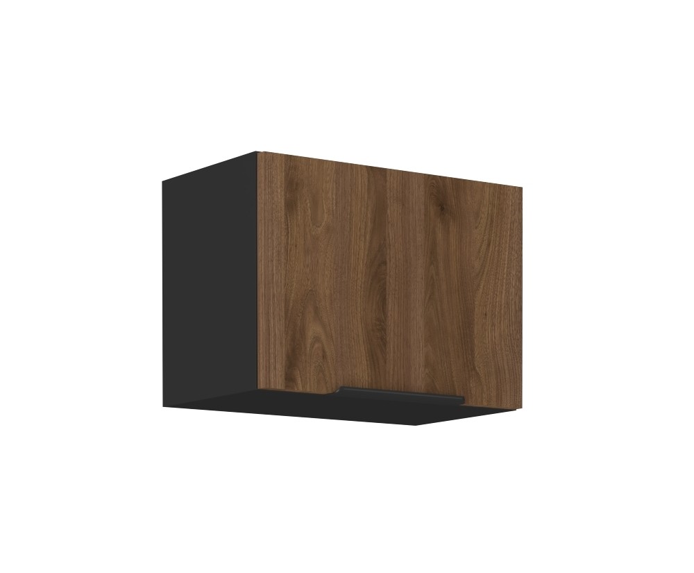 VELO 50 GU-36 1F Küchenhängeschrank, schwarz matt / Nussbaum Okapi