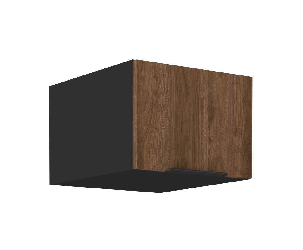 VELO 50 NAGU-36 1F Küchenhängeschrank, schwarz matt / Nussbaum Okapi