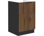 VELO 50 ZL 1F BB Spülenunterschrank, schwarz matt / Nussbaum Okapi
