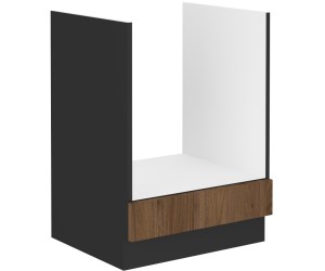 VELO 60 D GAZ BB Unterschrank für Backofen, Ofenschrank schwarz matt / Nussbaum Okapi