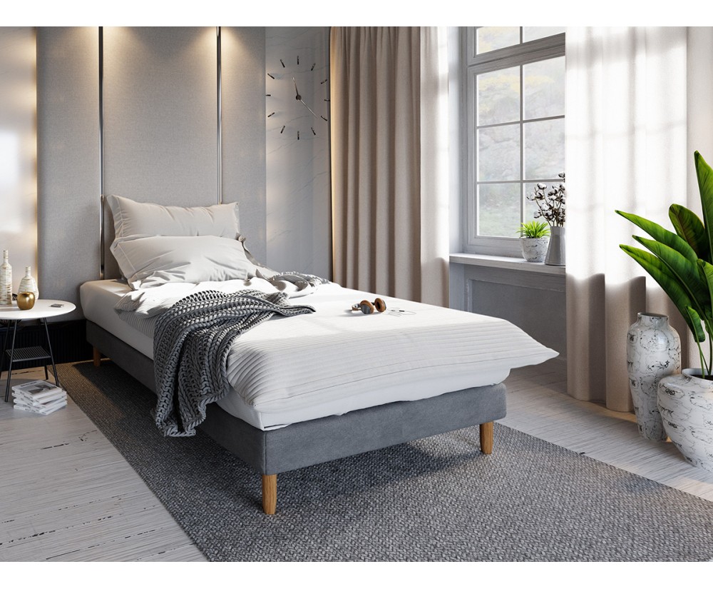Hotelbett, Einzelbett 90x200 cm, mit Bonellfederkernmatratze, FREZJA M2