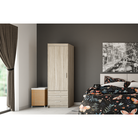 Schrank, Kleiderschrank 1-türig, Eiche Sonoma, SELENA