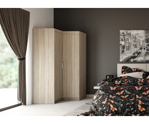 Eckschrank 2-türig, Kleiderschrank, Eiche Sonoma, SELENA