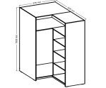Eckschrank 2-türig, Kleiderschrank, weiß, SELENA 