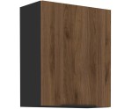 VELO 60 G-72 1F Küchenhängeschrank, schwarz matt / Nussbaum Okapi