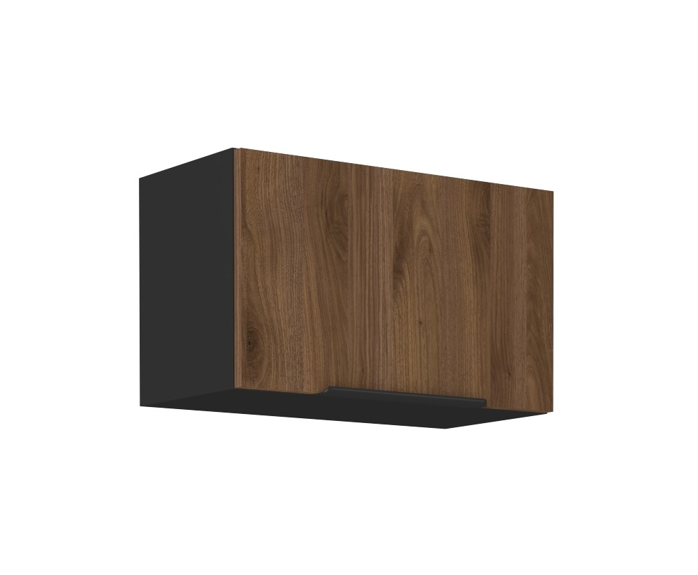 VELO 60 GU-36 1F Küchenhängeschrank, schwarz matt / Nussbaum Okapi