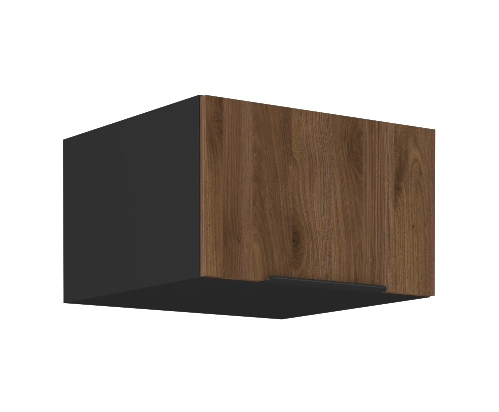 VELO 60 NAGU-36 1F Küchenhängeschrank, schwarz matt / Nussbaum Okapi