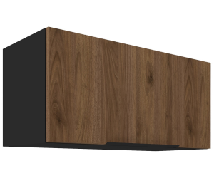 VELO 80 GU-36 1F Küchenhängeschrank, Hängeschrank schwarz matt / Nussbaum Okapi