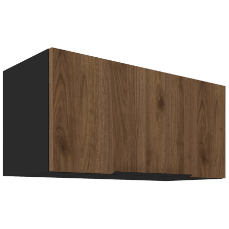 VELO 80 GU-36 1F Küchenhängeschrank, Hängeschrank schwarz matt / Nussbaum Okapi