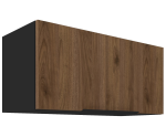VELO 80 GU-36 1F Küchenhängeschrank, Hängeschrank schwarz matt / Nussbaum Okapi