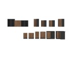 VELO 90x90 DN 2F BB Küchenunterschrank, Eckschrank, schwarz matt / Nussbaum Okapi