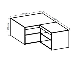 Schrankaufsatz 2-türig für Eckschrank, Eiche Sonoma, SELENA