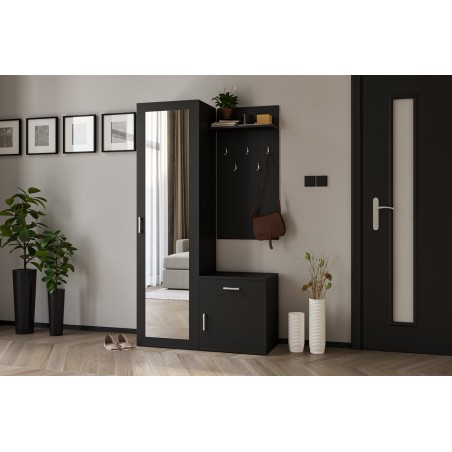 Garderoben-Set mit Spiegel und Kleiderhaken, 4 Farbvarianten, MARTEN