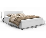 Doppelbett, Ehebett 140x200 cm mit Lattenrost, weiß, MONAKO