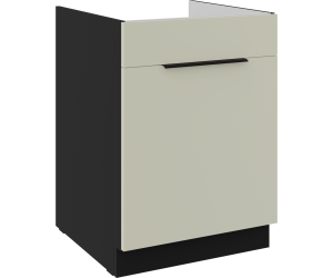 ARMONIA 60 ZL 1S BB Spülenunterschrank mit einer Schublade PREMIUM BOX, schwarz matt / cashmere
