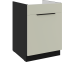 ARMONIA 60 ZL 1S BB Spülenunterschrank mit einer Schublade PREMIUM BOX, schwarz matt / cashmere