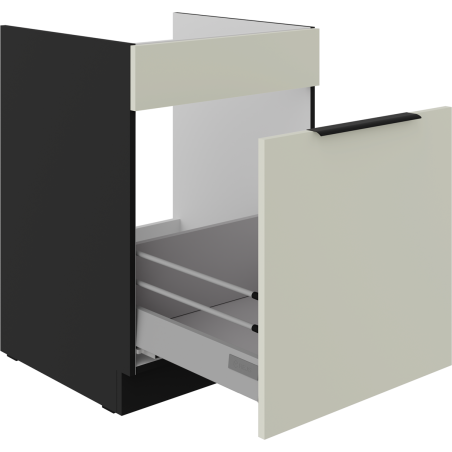 ARMONIA 60 ZL 1S BB Spülenunterschrank mit einer Schublade PREMIUM BOX, schwarz matt / cashmere