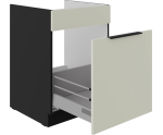 ARMONIA 60 ZL 1S BB Spülenunterschrank mit einer Schublade PREMIUM BOX, schwarz matt / cashmere