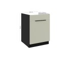 ARMONIA 60 ZL 1S BB Spülenunterschrank mit einer Schublade PREMIUM BOX, schwarz matt / cashmere