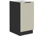 ARMONIA 40 D 1F BB Küchenunterschrank eintürig, schwarz matt / cashmere