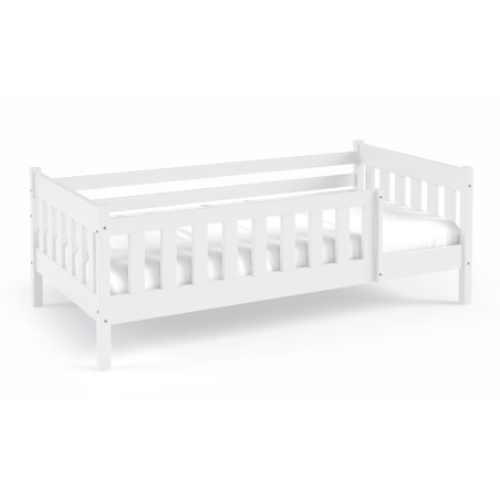 Holzbett 80x190 cm, mit Schublade und Geländer, Kinderbett, drei Farbvarianten, BAMBI