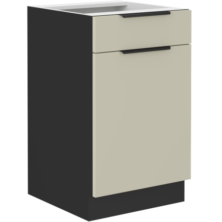 ARMONIA 50 D 1F1S BB Küchenunterschrank mit einer Schublade, schwarz matt / cashmere