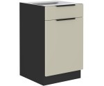 ARMONIA 50 D 1F1S BB Küchenunterschrank mit einer Schublade, schwarz matt / cashmere