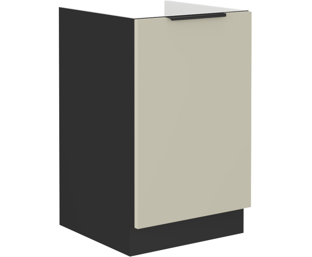 ARMONIA 50 ZL 1F BB Spülenunterschrank, schwarz matt / cashmere