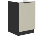 ARMONIA 50 ZL 1F BB Spülenunterschrank, schwarz matt / cashmere