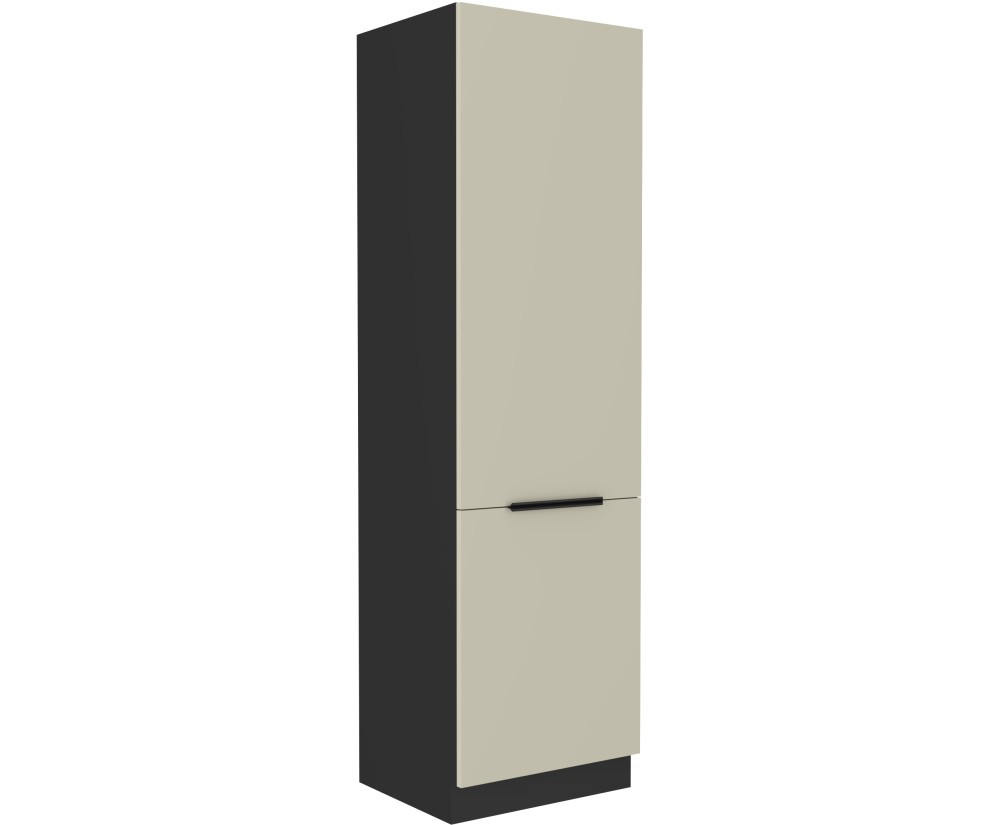 ARMONIA 60 DK-210 2F Küchenhochschrank, Hochschrank zweitürig, schwarz matt / cashmere
