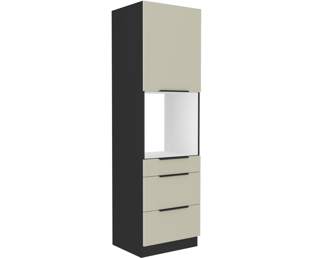 ARMONIA 60 DPS-210 3S1F Hochschrank für Backofen schwarz matt / cashmere