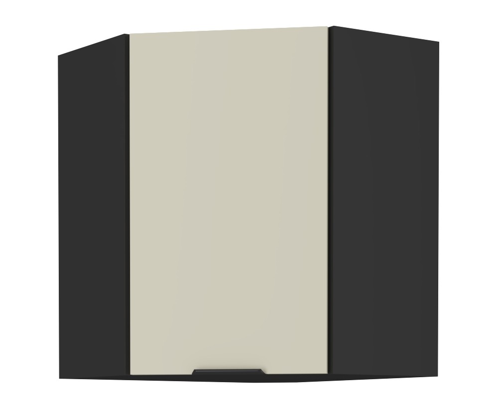 ARMONIA 60x60 GN-72 1F Küchenhängeschrank, Eckschrank (45°) schwarz matt / cashmere