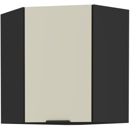 ARMONIA 60x60 GN-72 1F Küchenhängeschrank, Eckschrank (45°) schwarz matt / cashmere