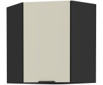 ARMONIA 60x60 GN-72 1F Küchenhängeschrank, Eckschrank (45°) schwarz matt / cashmere