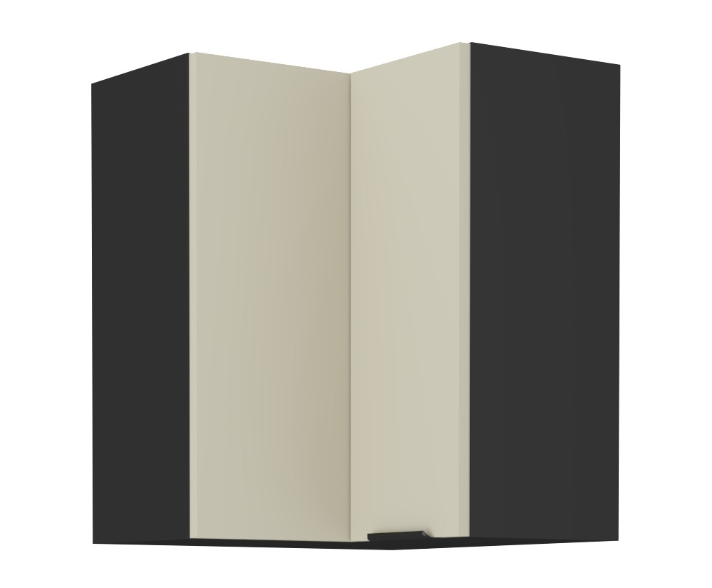 ARMONIA 60x60 GN-72 1F Küchenhängeschrank, Eckschrank (90°) schwarz matt / cashmere