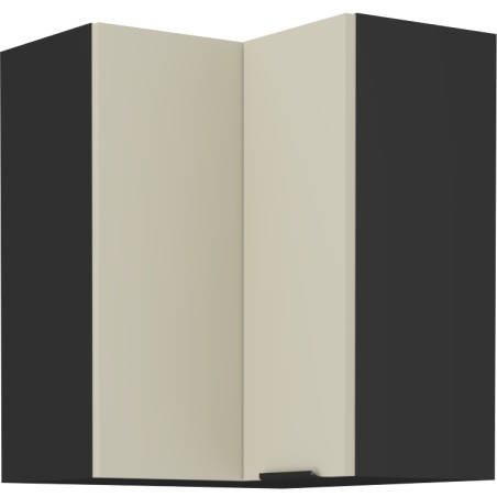ARMONIA 60x60 GN-72 1F Küchenhängeschrank, Eckschrank (90°) schwarz matt / cashmere