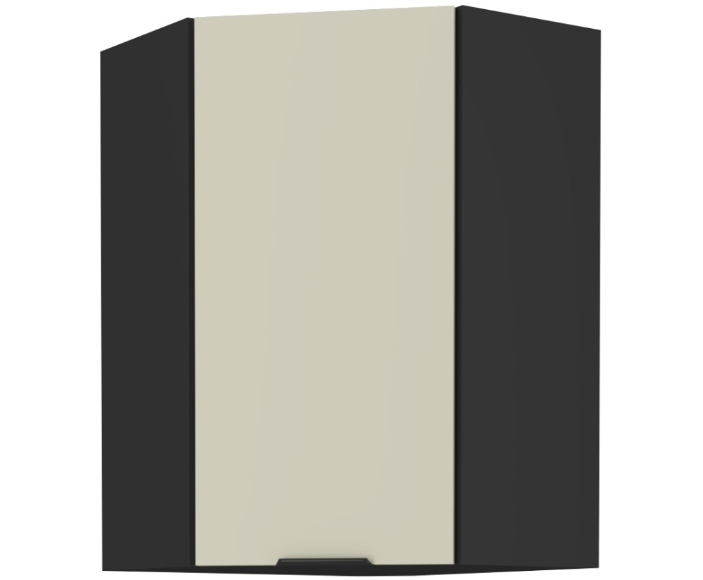 ARMONIA 60x60 GN-90 1F Küchenhängeschrank, Eckschrank (45°) schwarz matt / cashmere