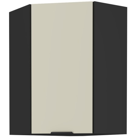 ARMONIA 60x60 GN-90 1F Küchenhängeschrank, Eckschrank (45°) schwarz matt / cashmere