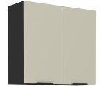 ARMONIA 80 G-72 2F Küchenhängeschrank, Hängeschrank schwarz matt / cashmere