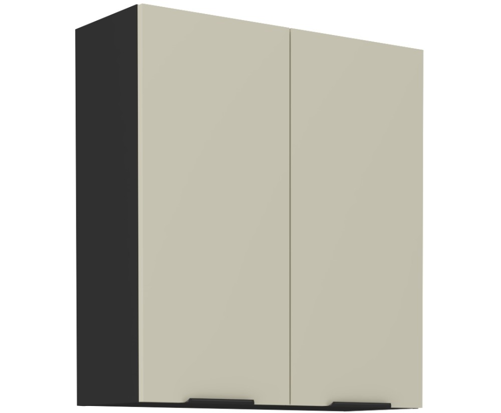 ARMONIA 80 G-90 2F Küchenhängeschrank, Hängeschrank schwarz matt / cashmere