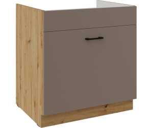 VELLA 80 ZL 1S BB Spülenunterschrank mit einer Schublade PREMIUM BOX, Truffle Grey / Artisan