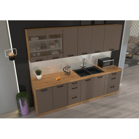 VELLA Küchenzeile, Küchenblock, Breite 260 cm, Truffle Grey / Artisan, ohne E-Geräte