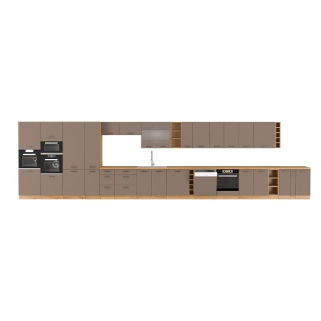 VELLA 60 DK-210 2F Küchenhochschrank, Hochschrank zweitürig, Truffle Grey / Artisan