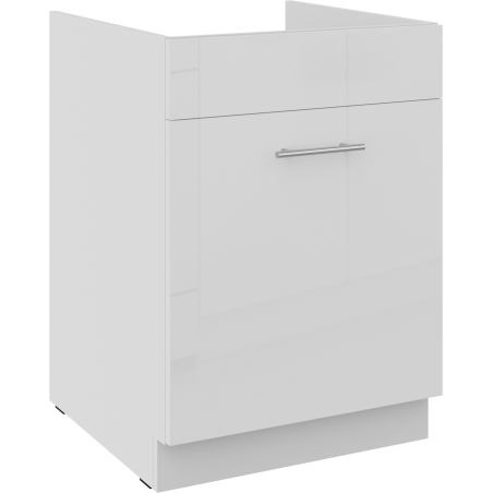 LAURA 60 ZL 1S BB Spülenunterschrank mit einer Schublade PREMIUM BOX, Fronten weiß glänzend
